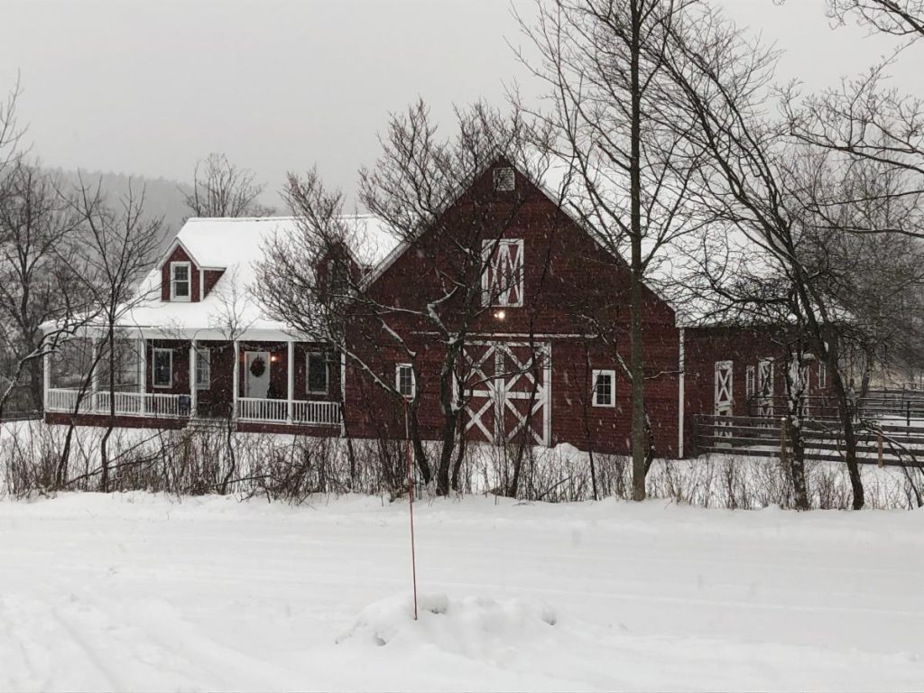 The Lily Pond offices and barn in winter